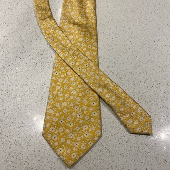 Zegna gold floral silk tie
